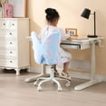 thumbnail image 5 of Cute Fuzzy Kids Chair for Teenage Girls Rolling Study Desk Student Chair Furry Computer Task Chair, Adjustable Butterfly Shaped Reading Vanity Chair for Bedroom, Colorful, 5 of 14