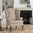 thumbnail image 2 of Bowery Hill Traditional Styled Fabric Wing Back Chair in Beige, 2 of 8