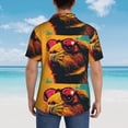 thumbnail image 4 of Pofeuu Watercolor Glasses Guinea Pig Print Hawaiian Shirt for Men Sleeves Casual Button Down Summer Beach Dress Shirts T-Shirts,Small, 4 of 7