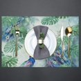 thumbnail image 2 of Peacock Leaves Placemats Set of 4 Rectangle Table Mats Washable Heat-Resistant Place Mat for Kitchen Dining Table Decor Indoor Outdoor, 2 of 5