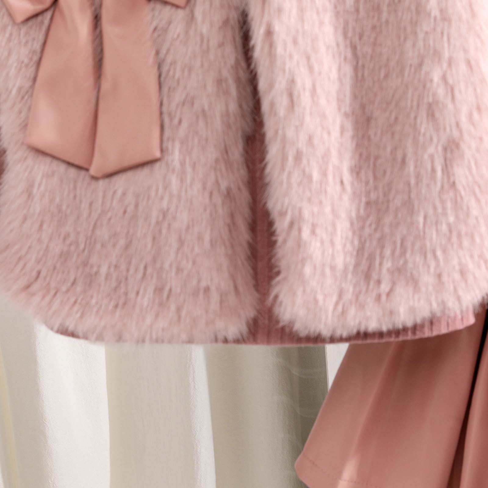 MEZZALL Girls Outfits Set Vest Long Sleeve Round Neck Tops PU Leather Pleated Skirt 3 Piece Outfits For Toddler Kids Birthday Cartoon Clothing