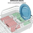thumbnail image 6 of Dish Drying Rack, Expandable Dish Rack for Kitchen Counter, Stainless Steel Dish Drainer with Drainboard Set and Utensil Holder (White), 6 of 6