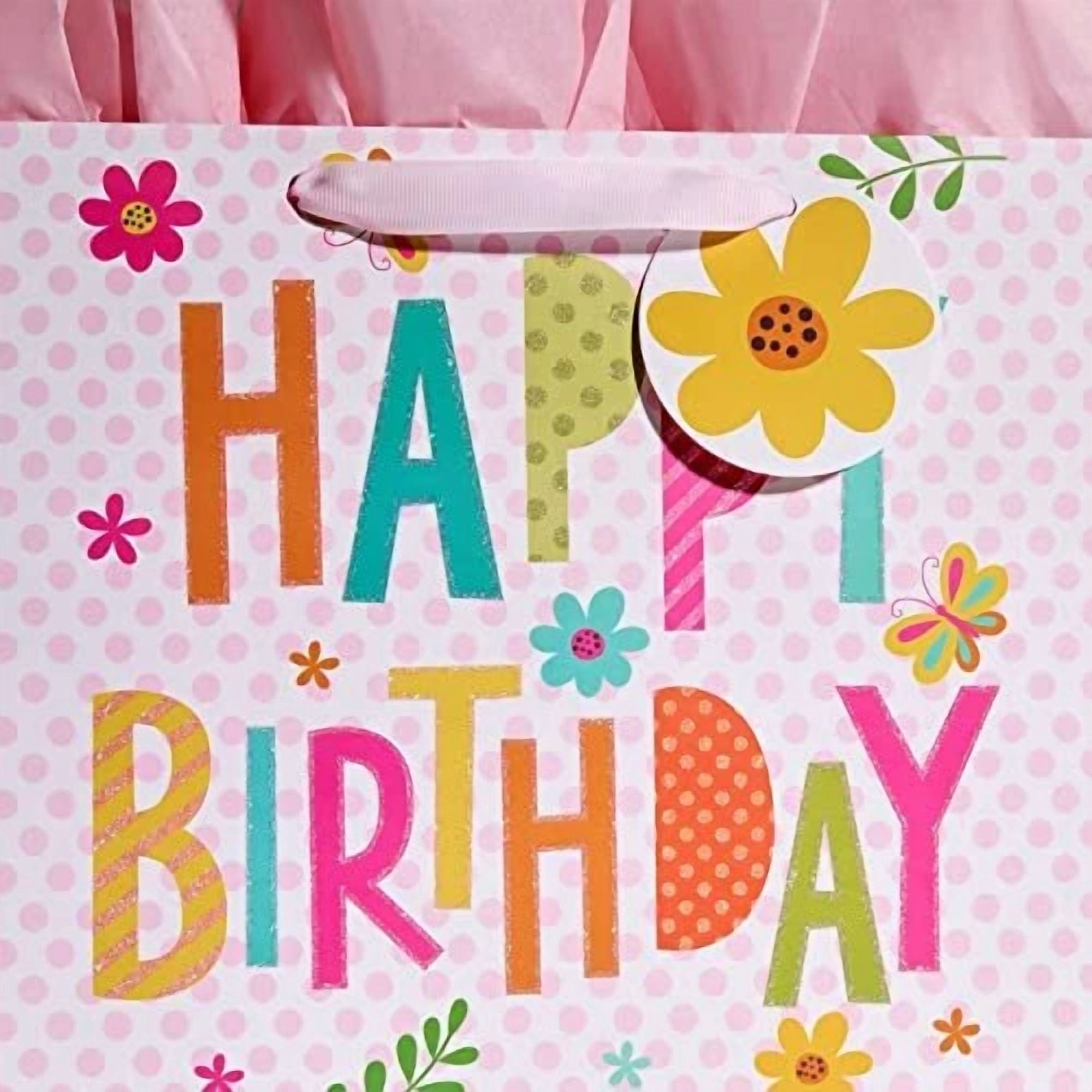 BUTTERFLY- 13" Large Gift Bag With Tissue Paper For Happy Birthday Gift Bags For Girls