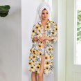 thumbnail image 6 of Women's Robes Zipper Lightweight 3/4 Length Sleeve Summer Bathrobes for Women Zipper Front Knee Length Sunflower Print Trendy Sleepwear Nightgown with Pockets Yellow S, 6 of 8