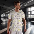 thumbnail image 3 of Wukai Lavender Flowers Print Men's Short-Sleeved Mesh T-Shirt,Quick-Dry Short Sleeve Workout T-Shirt-4X-Large, 3 of 8