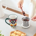 thumbnail image 3 of Vancasso Tea Mug with Infuser and Lid, 18 oz Loose Leaf Tea Cup with Strainer, Ceramic Coffee Mug for Tea, Coffee, Microwave & Dishwasher Safe, Series LUMI, 3 of 10