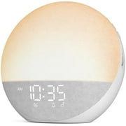 Sunrise Alarm Clock White Noise Machine: Natural Wake Up Light - Dimmable Clock with Bluetooth Speaker for Bedroom - 25 Sleep Sounds for Baby Adults Kids Putty