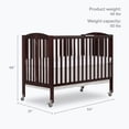 thumbnail image 6 of Dream On Me Full Size 2-in-1 Folding Stationary Side Crib, Locking Wheels, Espresso, 6 of 10