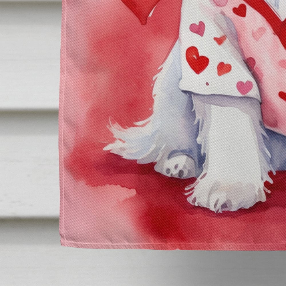 Maltese My Valentine House Flag 28 in x 40 in
