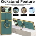 thumbnail image 3 of Samsung Galaxy Z Flip 4 Case with Strap Ring Holder, Luxury Leather with Electroplating Frame Cover Built-in Camera Lens Film Lanyard Protector Case for Z Flip 4 2022(Yellow), 3 of 14