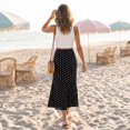 thumbnail image 5 of Long Skirts for Women Comfort Waist Floral A Line Skirts Summer Lightweight Wedding Guest Party Causal Skirts, XL, 5 of 8