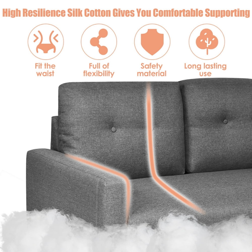 Finihen Loveseat Sofa, 55 Inch Modern Loveseat Sofa with Cloth Cushion, for Living Room, Bedroom, Grey Finihen Loveseat Sofa, 55 Inch Modern Loveseat Sofa with Cloth Cushion, for Living Room, Bedroom, Grey