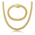 thumbnail image 1 of Conjunto De Pulsera Y Cadena Cubana Hip-hop Dorada Malubero Malu1749, 1 of 3