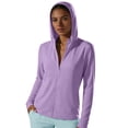 thumbnail image 2 of Women's Relaxed UV Protection Sun Hoodie Regular Fit Solid Color Hooded Long Sleeve Cooling Breathable Sun Coat for Daily Casual Outdoor Wear Purple 4XL, 2 of 7