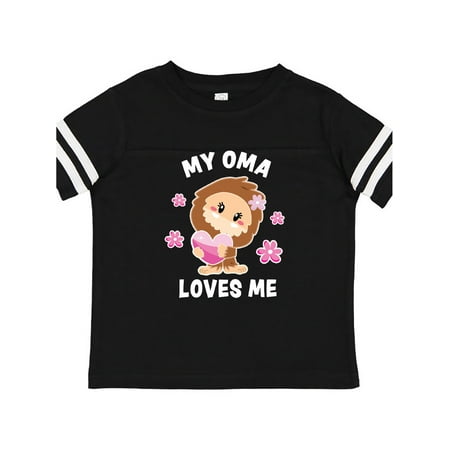 

Inktastic My Oma Loves Me with Bigfoot Gift Toddler Toddler Girl T-Shirt