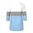 thumbnail image 3 of zbxnLI Womens 3/4 Sleeve Tops Zipper V Neck Shirts Color Block Tunic Top Fashion Spring Summer Shirts Outfits, 3 of 5