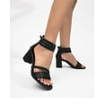 thumbnail image 7 of Women's Solid Color Printed Open Toe Braided Ankle Strap Chunky Heel Sandals for Women, 7 of 7