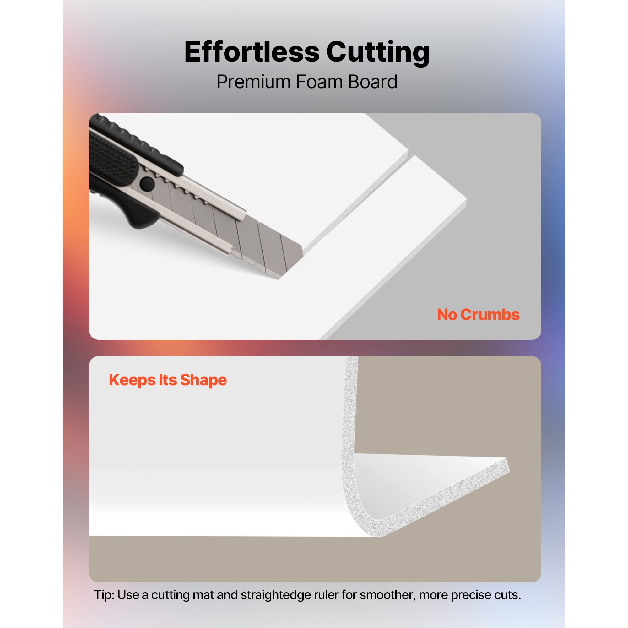 KFFKFF Foam Board, 12-Pack 24 x 36 Inches, 3/16 Inch Thick White Poster Board, Acid-Free Double-Sided Foam Sheets for Mounting, Crafts, Artwork, Displays, Presentations, and Projects