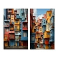thumbnail image 2 of Designart "Cubic Dynamism in the Cityscape IV" City Buildings Wall Art Set Of 2 - Multi-Color Cityscapes Canvas Set For Living Room Decor, 2 of 7