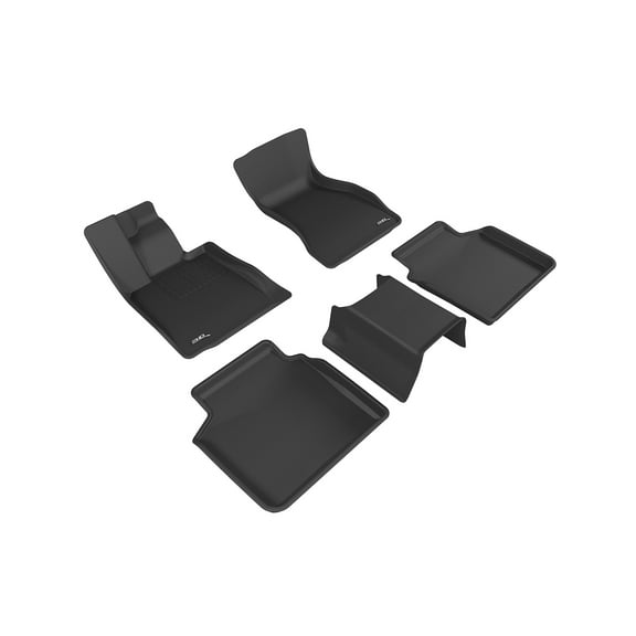3D MAXpider Custom Fit Kagu All-Weather Floor Mat Complete Set (Black) Compatible with BMW 7 Series (G11) RWD 2016-2022