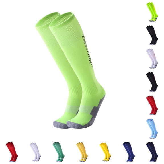 Kids Soccer Socks Stretchy Knee High Tube Colorful Football Athletic Team Socks for Boys Girls 7-12 Years Old