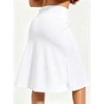 thumbnail image 2 of DENTOYOU Skirts for Women Knee Length Skort Zipper Pockets Women's High Waist Casual Athletic Golfs Tennis Skirt UV Protection White XXL, 2 of 7