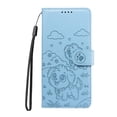 thumbnail image 2 of For Google Pixel 9a Dog Embossing Leather Phone Case with RFID Blocking Card Slot Wallet Magnetic Clasp Lanyard Flip Stand Case,blue,For Google Pixel 9a, 2 of 8