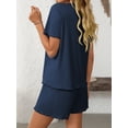 thumbnail image 6 of EASYBRA Women Pants Suit Solid Color Casual Two Piece Outfit Three Quarter Sleeve and Pants All Season S-XL, 6 of 7