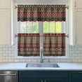 thumbnail image 3 of Boho Kitchen Curtains for Windows – Rustic Tribal Floral Print Cafe Curtains, Vintage Bohemian Geometric Panels for Home Décor, 3 of 7