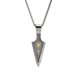 thumbnail image 1 of Colgante de punta de lanza de fibra de carbono de acero inoxidable con ojo de Horus y cruz de Anka, collar para hombre, 1 of 5