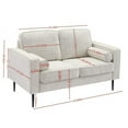thumbnail image 6 of BSHTI 57 inch Living Room Upholstered Sofa with high-tech Fabric Surface/ Chesterfield Tufted Fabric Sofa Couch, Large-White., 6 of 6