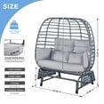 2Person Outdoor Egg Chair Wicker Basket Lounger Chairs with stand