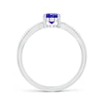 thumbnail image 2 of ANGARA Natural Prong-Set Solitaire Tanzanite Split Shank Ring in 14K White Gold for Women (Size-7x5mm) | December Birthstone, Birthday, Anniversary, Jewelry Gift for Women | Natural Tanzanite Ring, 2 of 9