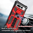 thumbnail image 3 of Cass Creations Case Compatible for Google Pixel 7 Pro, Military Grade Armor Case Hybrid Kickstand Phone Cover - Red, 3 of 4