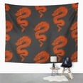 thumbnail image 2 of ZEALGNED Red Sign Dragon Silhouettes Tattoo Mythology Tail Monster Magic Wall Art Hanging Tapestry Home Decor for Living Room Bedroom Dorm 60x80 inch, 2 of 2