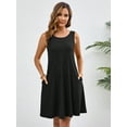 thumbnail image 5 of Chiclily Summer Sleeveless Dress Casual Beach Cover up Tank Sundress with Pockets, Black M, 5 of 6