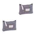 thumbnail image 4 of Matsuzay Estuche cosmético Bolsa de maquillaje Bolsa de almacenamiento Lona Mano de obra Suavidad Larga duración Moda Dulce Regalo Cremallera Gris 2piezas, 4 of 6