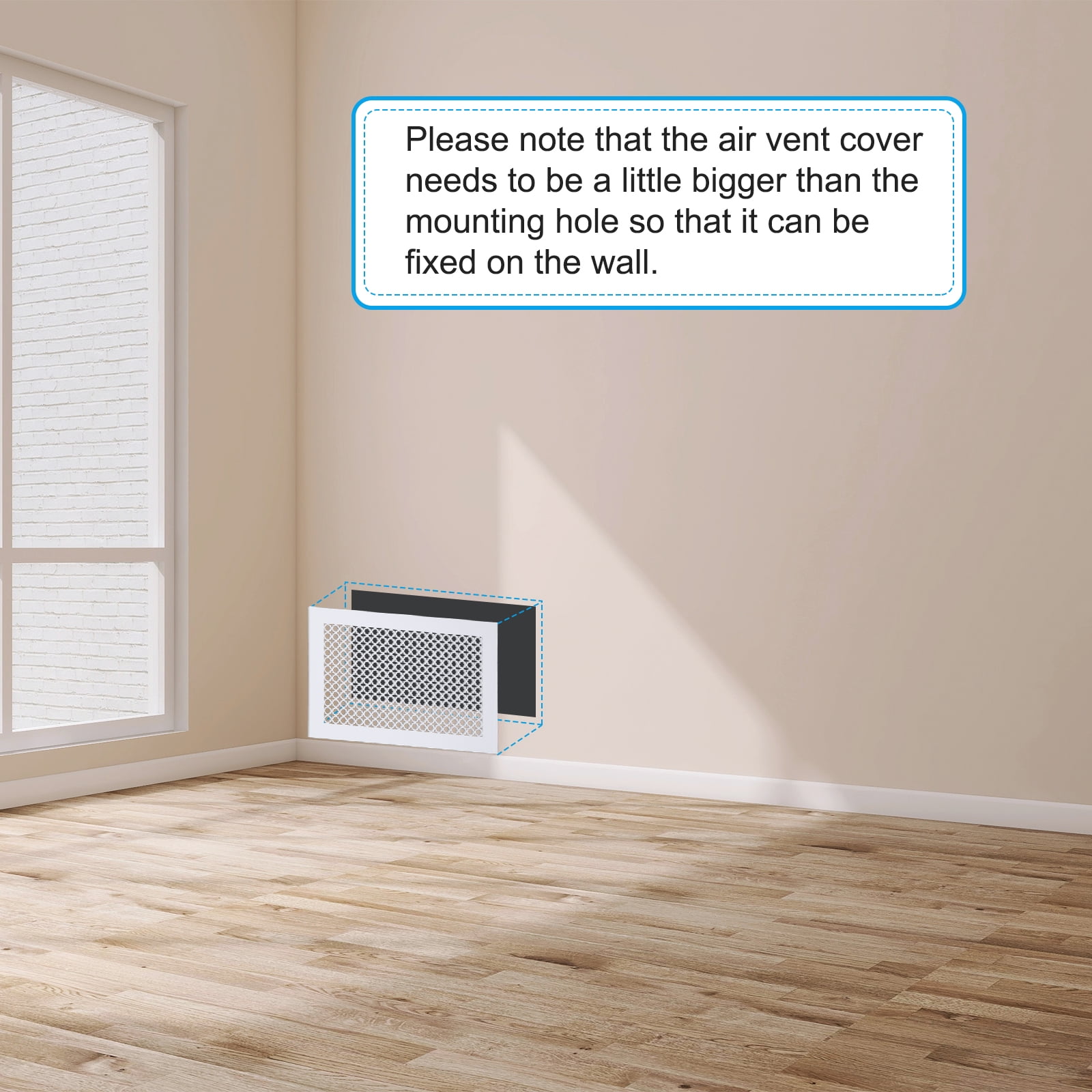 Uxcell Air Vent Cover Grille for 13.5"x13.5" Duct Opening, Acrylic Glass Wall Ceiling Hole Cover for Ventilation