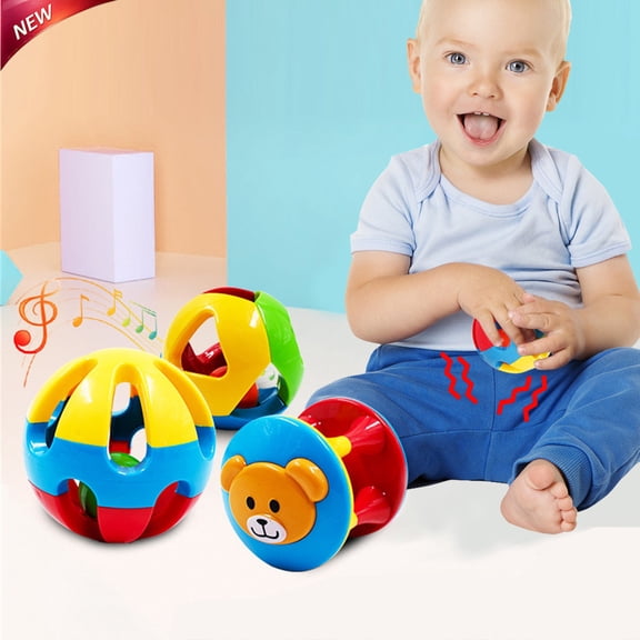 Clearance!Colorful Baby Rattle Ball Shaker, Developmental Sensory Toy for Infants 0-3, 3-6, 6-12 Months, Promotes Grasping & Hand-Eye Coordination, Safe Newborn Gift,Stocking Stuffer