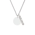 thumbnail image 2 of Delight Jewelry Acrylic 1" Disc Imitation Pearl Silvertone Hope Anchors the Soul Bar Charm Necklace, 23", 2 of 4