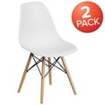 thumbnail image 3 of BizChair Contemporary Metal Polypropylene Wood Solid Print Chair, White (Set of 2), 3 of 14