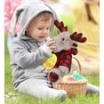 thumbnail image 6 of DolliBu Plaid Beige Moose with Hoodie with Yellow Easter Egg Plush - Perfect Moose Stuffed Animals for Easter Basket, Cute Easter Egg Stuffed Animal Spring Toys for Girls, Boys, and Babies - 10 Inches, 6 of 6