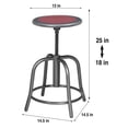 thumbnail image 4 of Vince Swivel Stool with Steel Seat, Grey Frame, Grey Seat with Burgundy Center, 4 of 7
