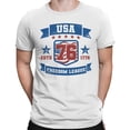 thumbnail image 2 of Smartprints USA 76 Freedom League Estd 1776 Men's T-Shirt White, Cotton, S, 2 of 4