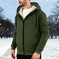 thumbnail image 4 of Zimjoy Fleece Jacket for Men Zip Up Warm Winter Jackets Hoodies Casual Mens Hooded Jacket Heavyweight Sherpa Jacket, Army Green L, 4 of 9