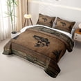 thumbnail image 3 of Erosebridal Brown Pike Fish Twin Quilt Set for Men, Rustic Farmhouse Twin Coverlet Set, 2pcs, 3 of 7