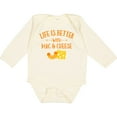 thumbnail image 3 of Inktastic Life's Better Mac & Cheese Boys or Girls Long Sleeve Baby Bodysuit, 3 of 5