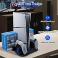thumbnail image 2 of Soporte de refrigeración para PS5 Slim con base de carga para mandos para la consola PlayStation 5 Slim, ventilador de refrigeración, 12 ranuras para juegos, 2 of 9