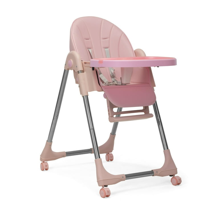 Multipurpose Baby High Chair Space Saver Highchair for Babies and Toddlers with Feeding Tray and 3 Point Safety Buckle Foldable Highchair with