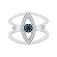 thumbnail image 2 of AFFY 1/6 Carat Natural White & Blue With Enhanced Black Diamond Evil Eye Anniversary Ring For Women In 14K White Gold Over Sterling Silver ,Ring Size-8, 2 of 4